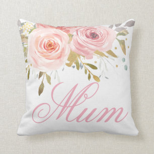 Pink Roses Floral Cushion Mum Mom Mother's Day