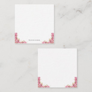 Pink Roses Floral Elegant Personalized Card