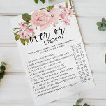 Pink Roses Floral Game Over or Under Flyer<br><div class="desc">Over or Under bridal shower game.  Soft watercolor blush pink roses.   Coordinating backside. Matching items to complete your event collection are available in our Zazzle store!</div>