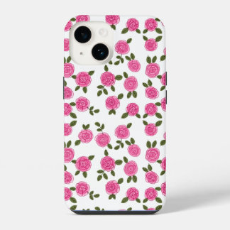 Pink roses floral iPhone 14 case
