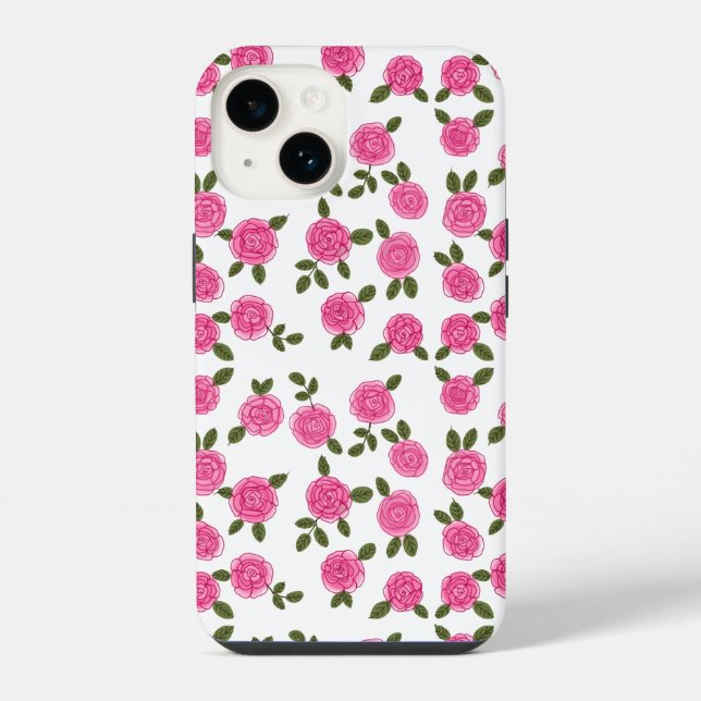 Pink roses floral iPhone case (Back)