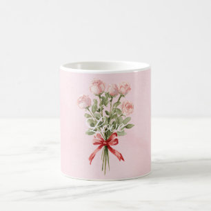 Pink Roses Floral Love Coffee Mug