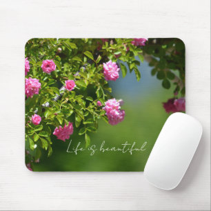 Pink Roses Floral (photography by me) Mouse Pad