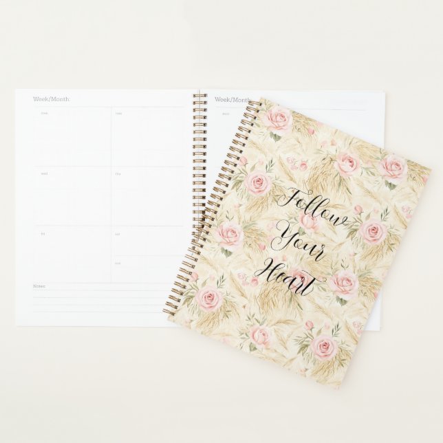 Pink Roses Floral  Planner (Display)