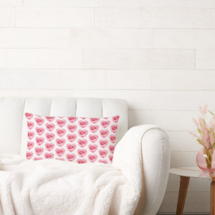 Pink Roses Floral Throw Pillow Decorative 