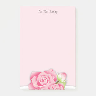 Pink Roses / Flowers To Do List Post-it Notes