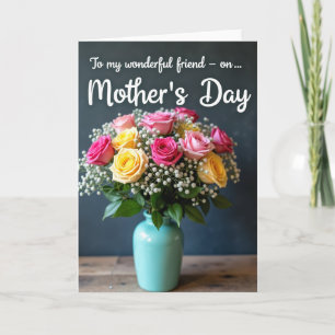 Pink Roses For Mom Card