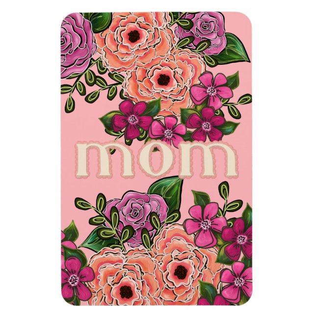 Pink Roses for Mom Flexible Photo Magnet (Vertical)