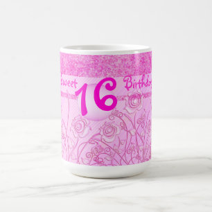 Pink roses for Sweet 16 mug