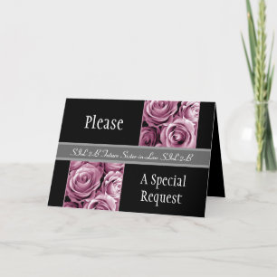 PINK Roses FUTURE SISTER IN LAW Be My Bridesmaid Invitation