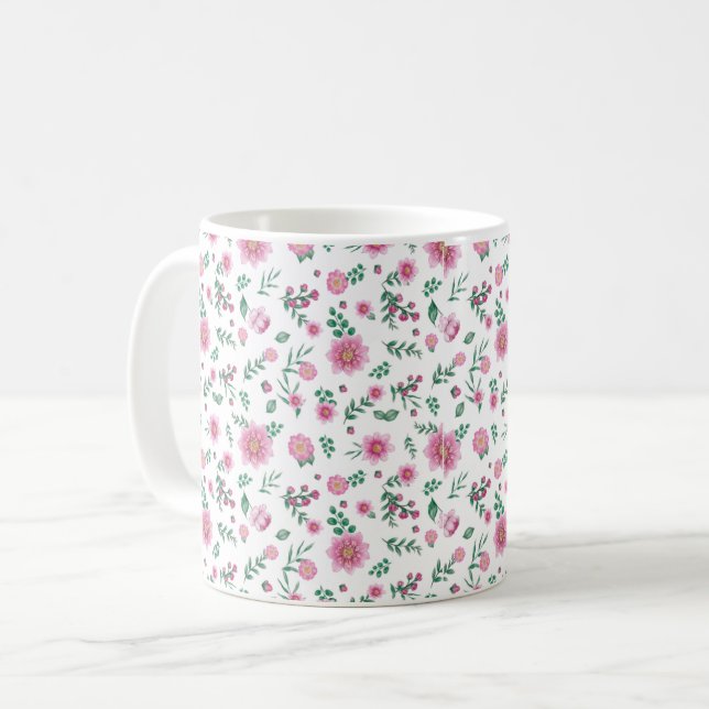 Pink Roses Galore Mug (Front Left)