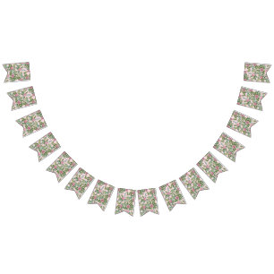 Pink Roses Garden Spring Wedding Bunting Flags