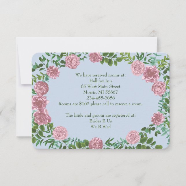 Pink Roses Garden Spring Wedding Invitation (Front)