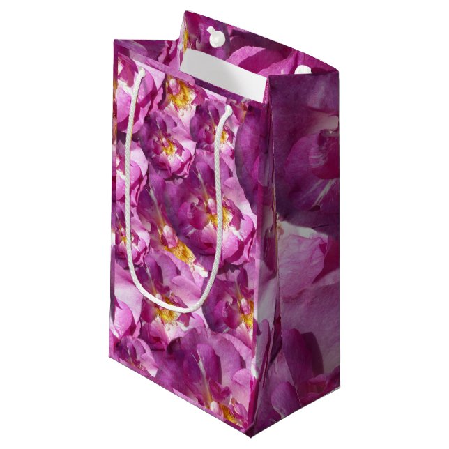 Pink Roses Gift Bag (Front Angled)