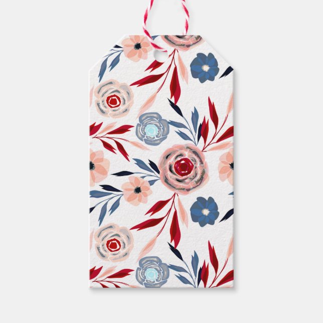 Pink roses gift tags (Front)