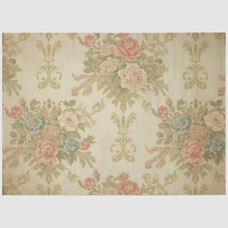 Pink Roses & Gold Floral Decoupage  Tissue Paper