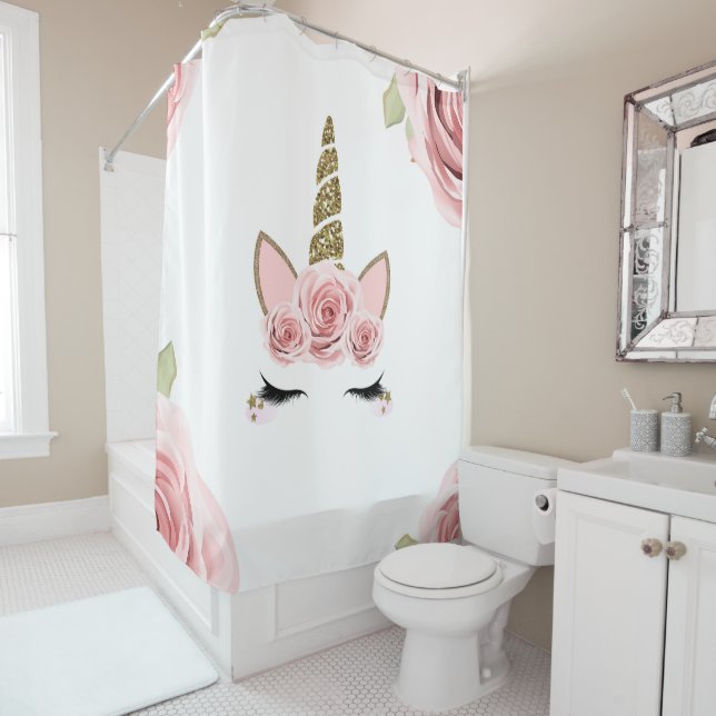 Pink Roses Gold Glitter Unicorn Trendy Cute (In Situ)