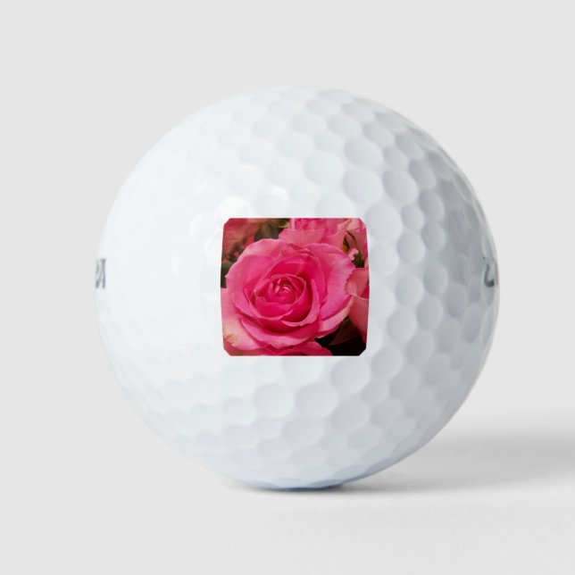 Pink roses golf balls (Front)