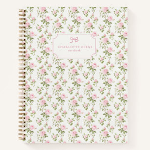 Pink Roses, Grandmillennial & Cottagecore Notebook