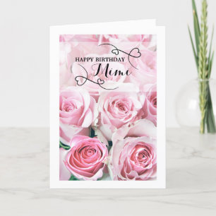 Pink Roses Happy Birthday Mimi Card