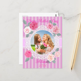 Pink Roses Happy Mother’s Day Postcard