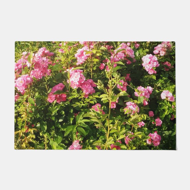 Pink Roses in bloom          Doormat (Front)