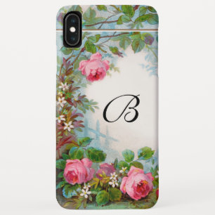PINK ROSES & JASMINES FLORAL MONOGRAM iPhone XS MAX CASE