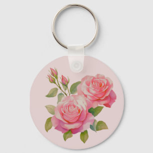 Pink Roses Keychain