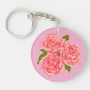 Pink roses keychain