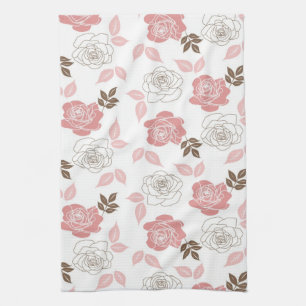 Pink Roses Kitchen Towel