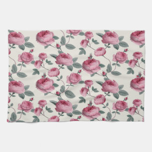 Pink Roses Kitchen Towel