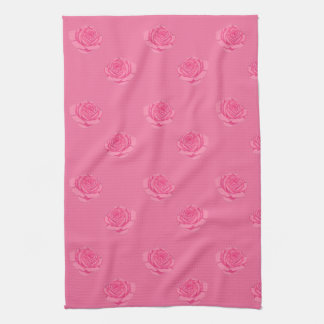 Pink roses kitchen towel