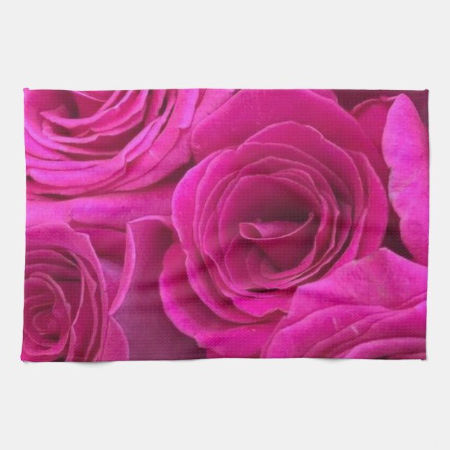 Pink Roses  Kitchen Towel (Horizontal)