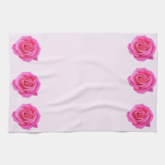 Pink Roses Kitchen Towels (Horizontal)