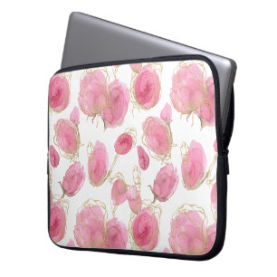 Pink roses laptop sleeve