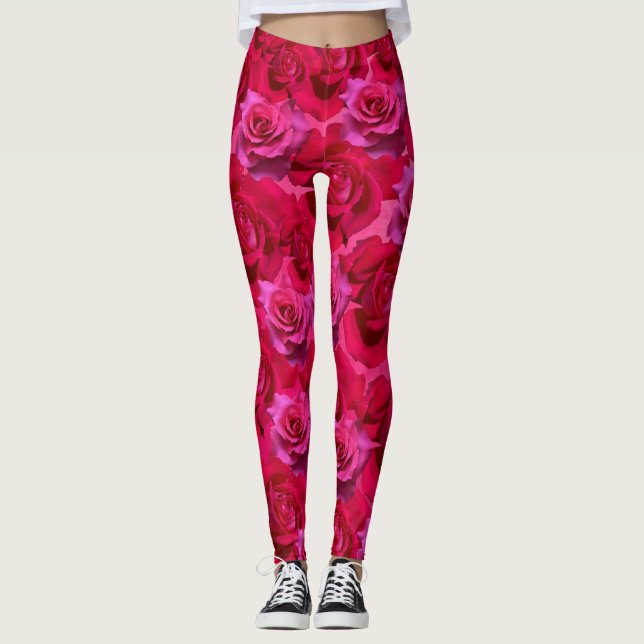 Pink Roses Leggings (Front)