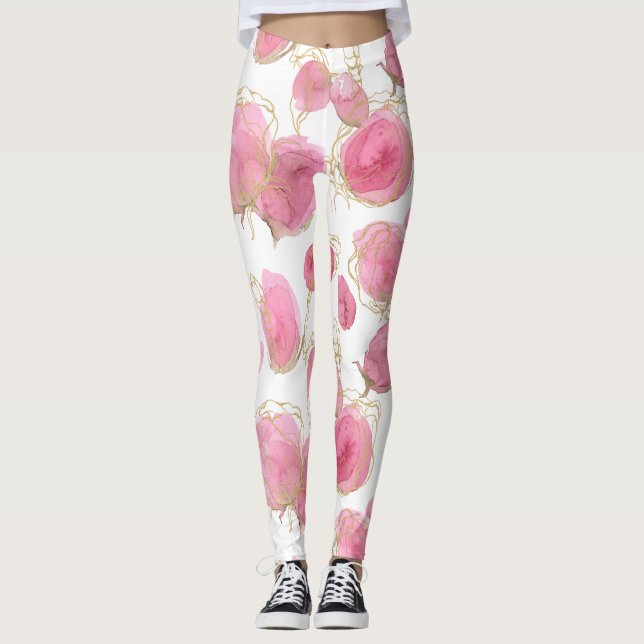 Pink roses leggings (Front)