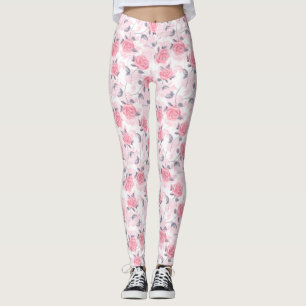 Pink roses leggings
