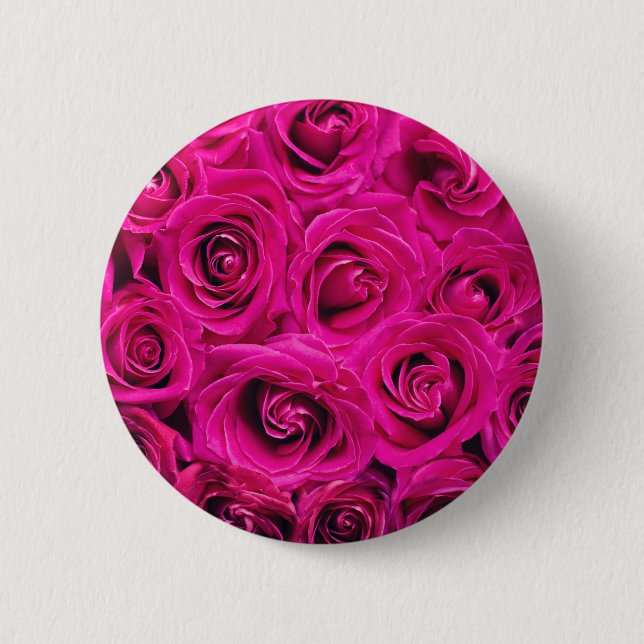 Pink Roses (Love and Romance) 2 Inch Round Button (Front)