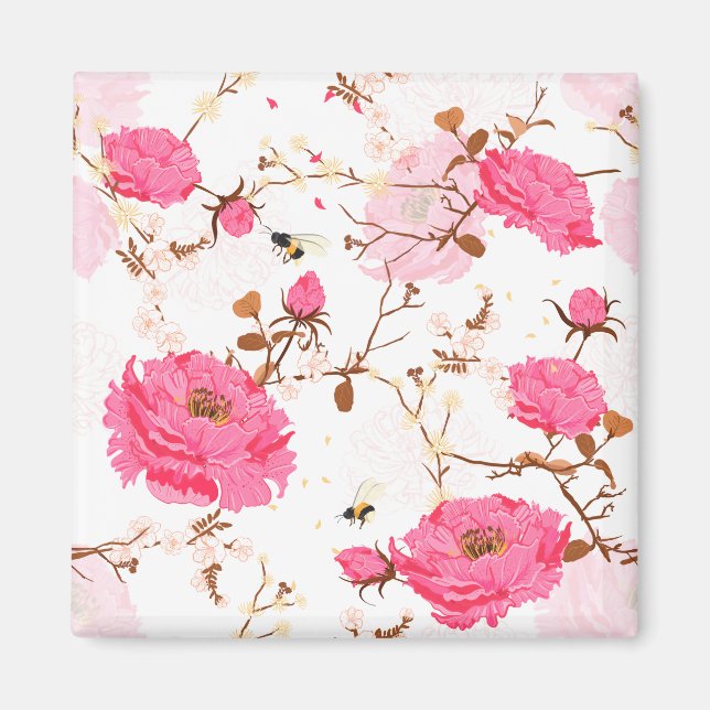 Pink roses magnet (Front)