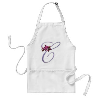 Pink Roses Monogram C Standard Apron