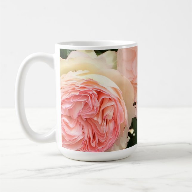 Pink Roses Mother of the Bride Coffee Mug (Left)