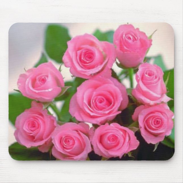 Pink Roses Mouse Pad (Front)