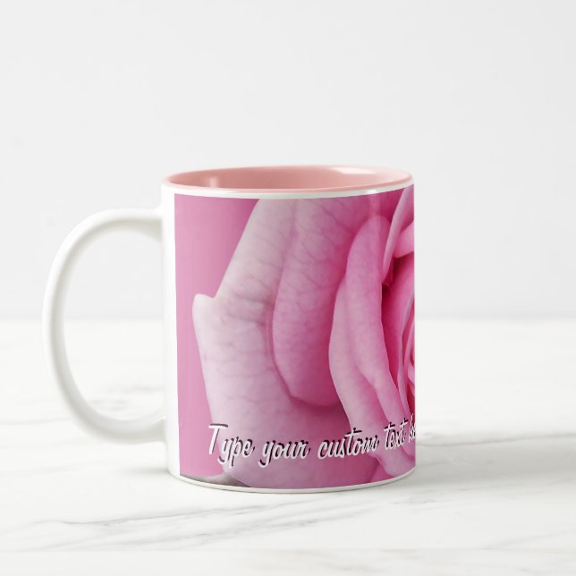 Pink Roses Mug Coffee Cup Personalized Rose Decor (Left)