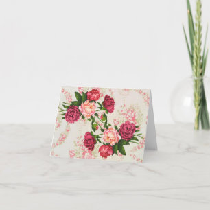 Pink Roses Note Card