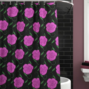 Pink Roses On Black