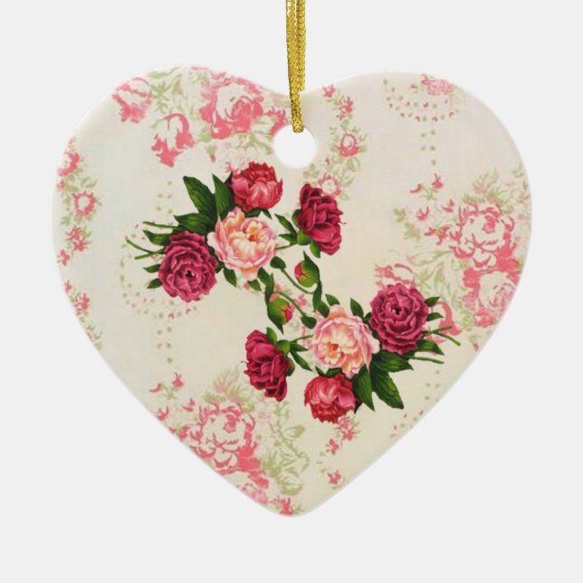 Pink Roses Ornament (Front)