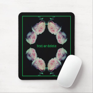 Pink Roses Pair Abstract Personalized Mouse Pad