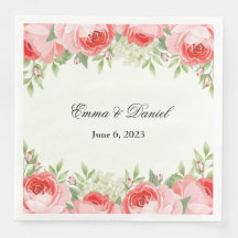 Pink Roses Paper Napkins