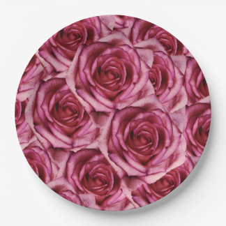 Pink Roses Paper Plate